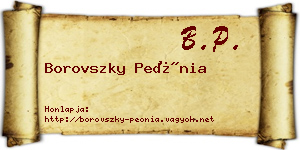 Borovszky Peónia névjegykártya